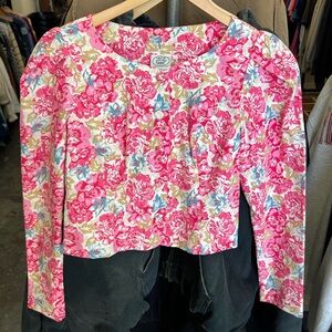 Laura Ashley Pink and Blue Floral Blouse
